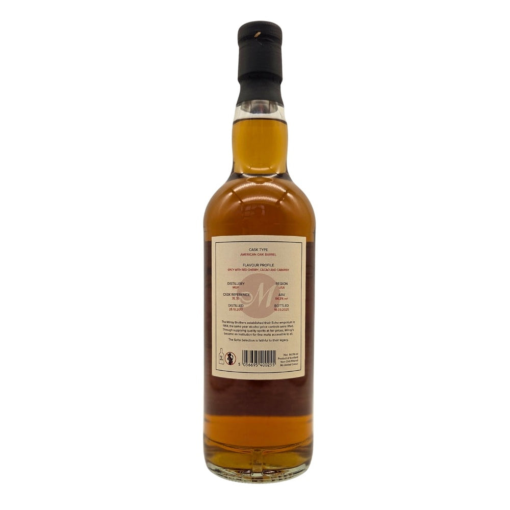 Indiana Rye (MGP) 7 Year Old 2017 Milroy's Soho Selection 56.3% 70cl