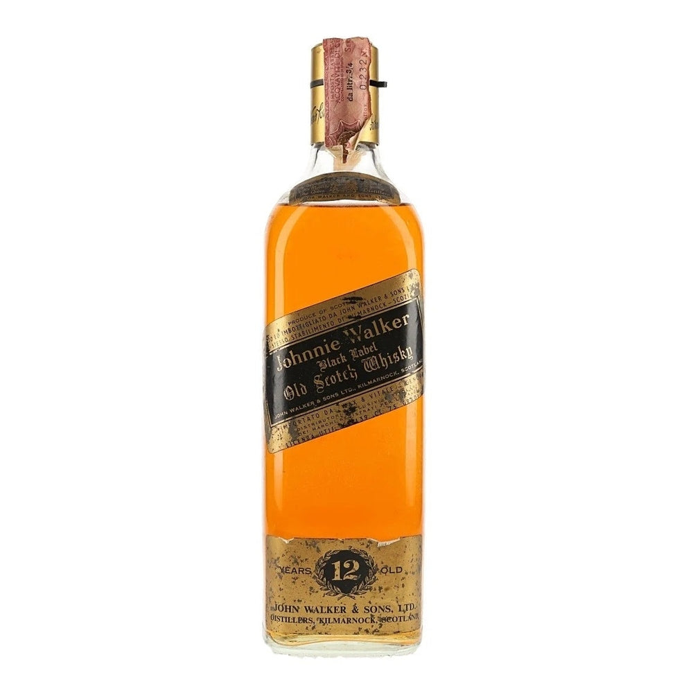 Johnnie Walker 12 Year Old Black Label Wax & Vitale Import 1970s 40% 75cl