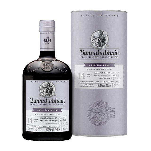 Bunnahabhain 14 Year Old Feis Ile 2024 Port Finish 57.8% 70cl - Milroy's of Soho - Scotch Whisky