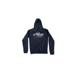 Milroy's Hoodie - Black - White Print S - Milroy's of Soho - DRYGOODS