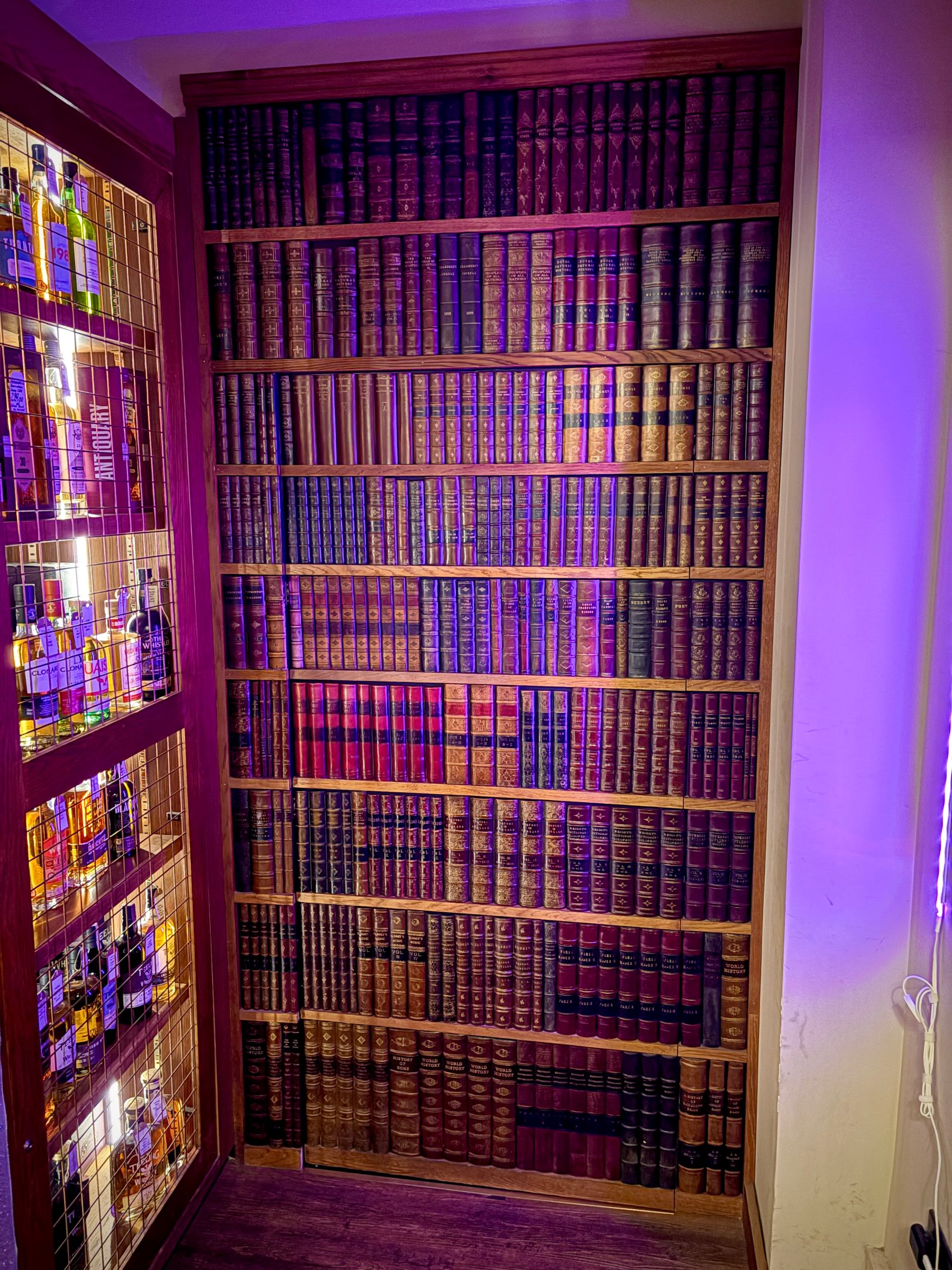 The bookcase entrance to The Vault