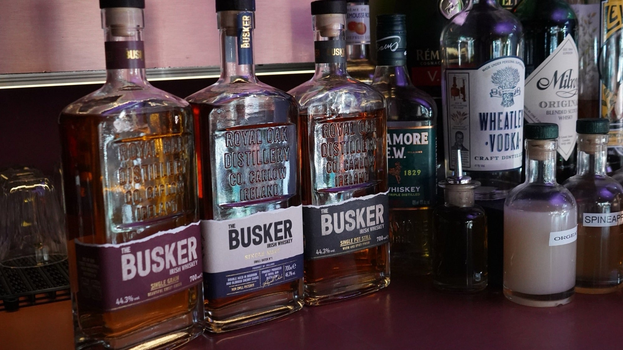 Bottles along The Vault back bar